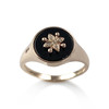 Bague d'occasion or 750 rose diamants onyx - vue V1