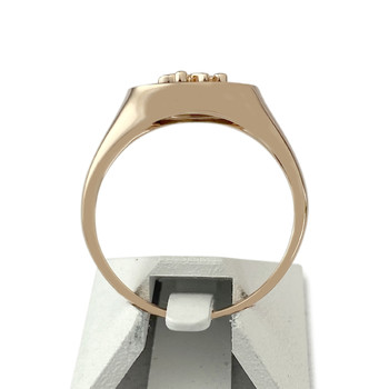 Bague d'occasion or 750 rose diamants onyx