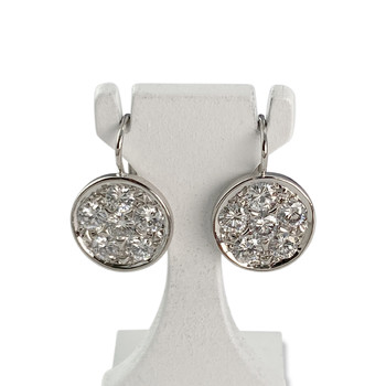 Second-hand gold 750 white diamond sleeper earrings