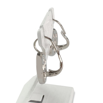 Second-hand gold 750 white diamond sleeper earrings