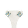 Boucles d'oreilles d'occaison or 585 jaune topazes bleues traitées - vue V1