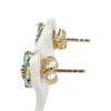 Boucles d'oreilles d'occaison or 585 jaune topazes bleues traitées - vue V2