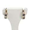 Boucles d'oreilles clous d'occasion or 750 jaune saphirs zirconias - vue V1