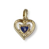 Pendentif coeur d'occasion or 375 2 tons tanzanite diamants - vue V2