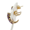 Boucles d'oreilles clous d'occasion or 750 jaune améthystes - vue V2