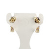 Boucles d'oreilles clous d'occasion or 750 jaune améthystes - vue V3