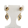 Boucles d'oreilles pendants or 750 2 tons saphirs diamants - vue V3