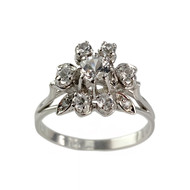Bague d'occasion or 750 blanc pierres synthétiques