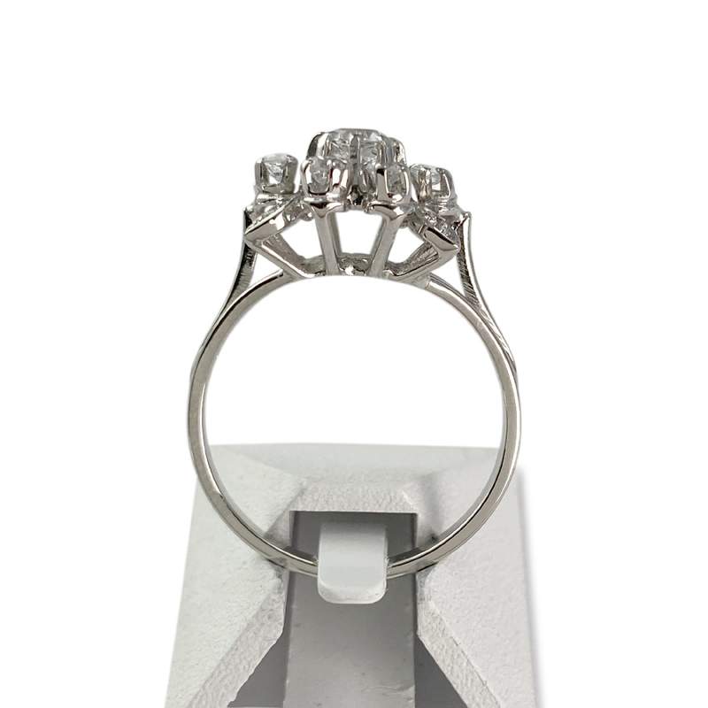 Bague d'occasion or 750 blanc pierres synthétiques - vue 3