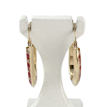 Créoles d'occasion gold 750 yellow synthetic rubies zirconias