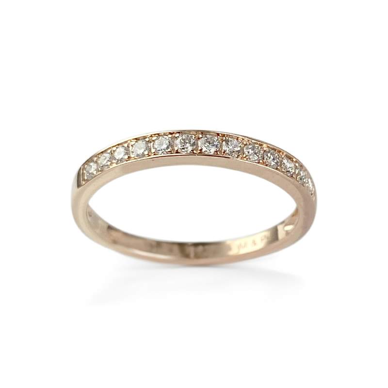 Bague d'occasion or 375 rose diamants - vue 1