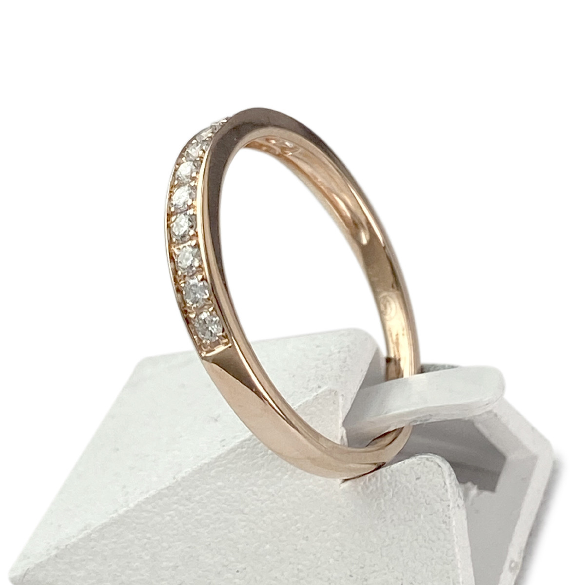 Bague d'occasion or 375 rose diamants - vue 2