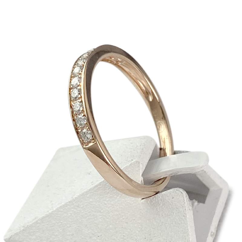 Bague d'occasion or 375 rose diamants - vue 2