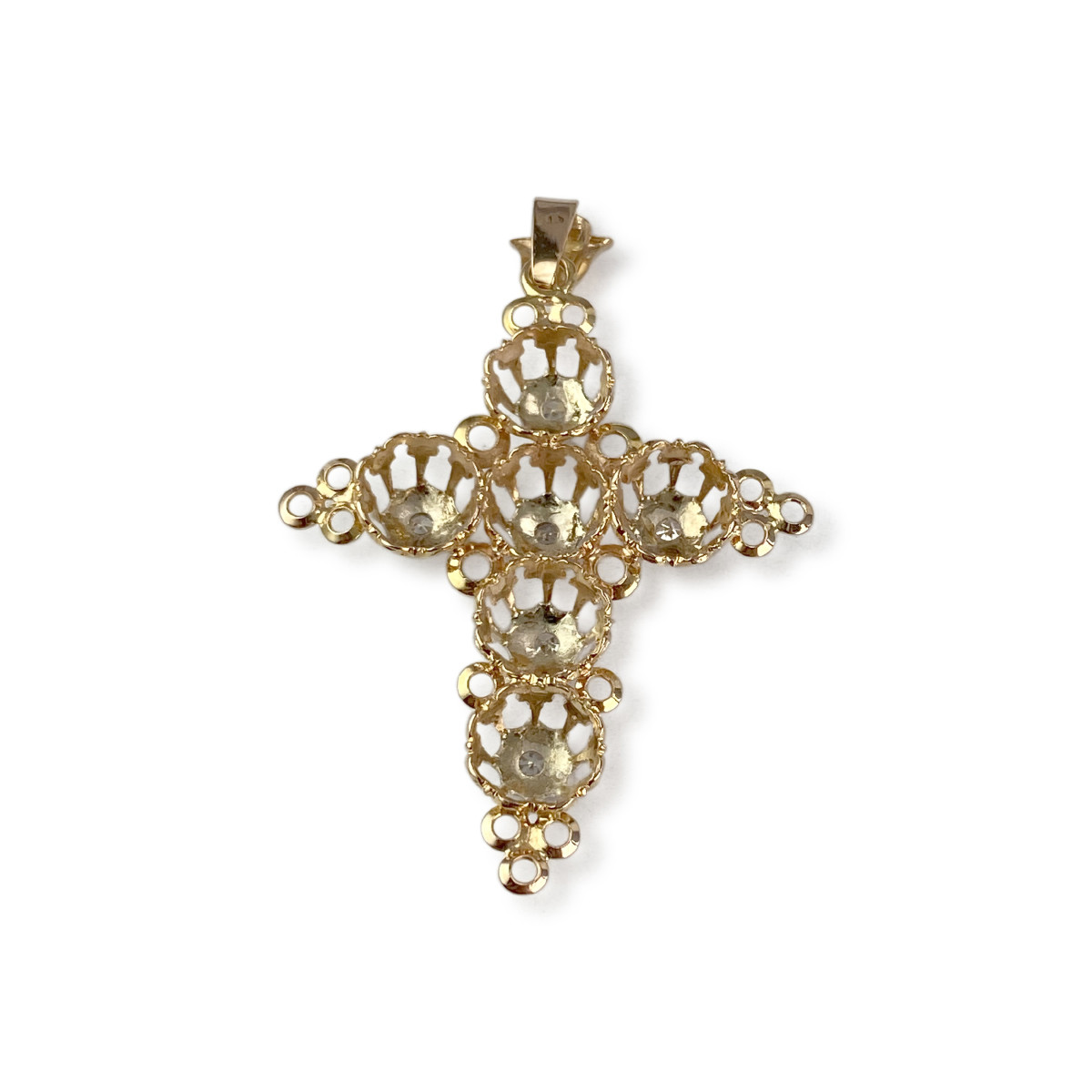 Pendentif croix d'occasion 2 ors 750 diamants - vue 2