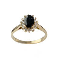 Bague d'occasion or 750 jaune saphir diamants
