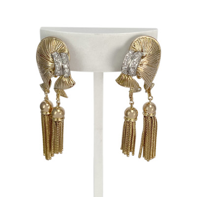 Boucles d'oreilles d'occasion 2 ors 750 diamants - vue 1