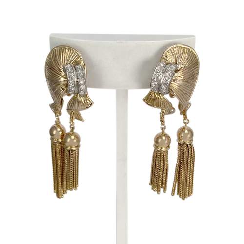Boucles d'oreilles d'occasion 2 ors 750 diamants