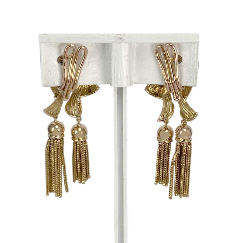 Pre-owned 750 two-tone gold earrings with diamonds - view 3