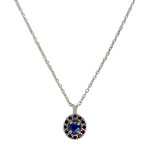 Collier mauboussin d'occasion or 750 blanc maille forçat saphirs 42 cm - vue 1