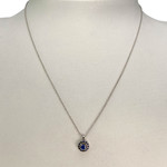 Collier mauboussin d'occasion or 750 blanc maille forçat saphirs 42 cm - vue 2