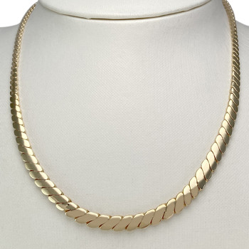 Collier en chute d'occasion or 750 jaune maille fantaisie 42,5 cm