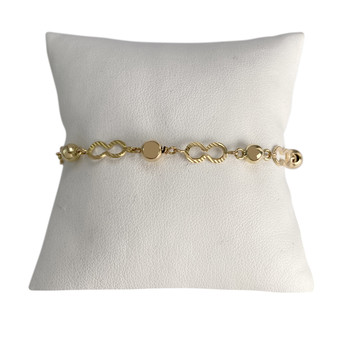 Tweedehands armband goud 750 geel fancy mesh 18 cm
