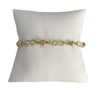 Bracelet d'occasion or 750 jaune maille fantaisie 18 cm