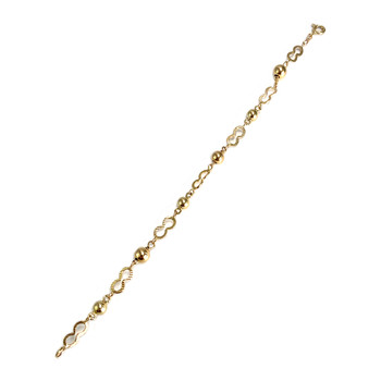 Tweedehands armband goud 750 geel fancy mesh 18 cm