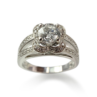 Pre-owned Mauboussin ring in 18K white gold with diamonds - view 1