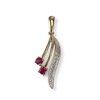 Pendentif d'occasion or 750 2 tons rubis diamant - vue V1