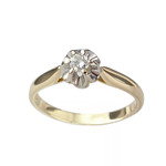 Solitaire d'occasion 2 ors 750 diamant - vue 1