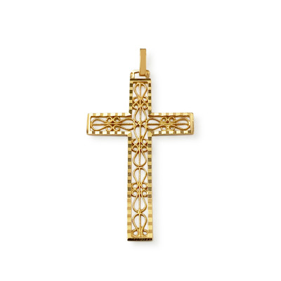 Pendentif croix d'occasion or 750 jaune