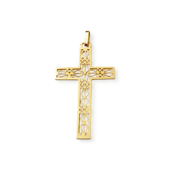 Pendentif croix d'occasion or 750 jaune