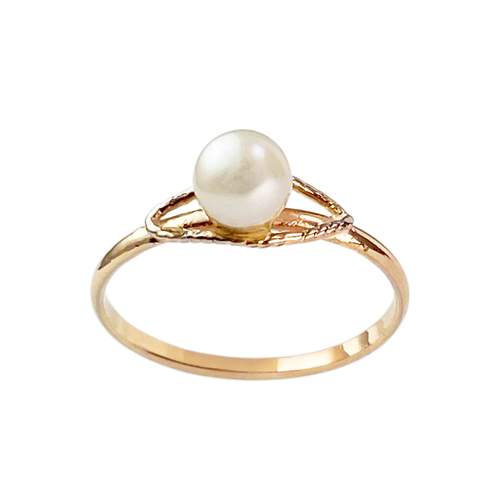 Bague d'occasion or 375 rose perle de culture