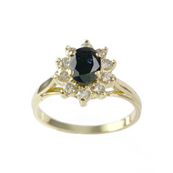 Bague d'occasion or 750 jaune saphir diamants