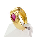 Bague d'occasion or 750 jaune rubis saphir - vue 2