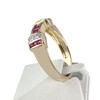 Bague d'occasion or 750 2 tons diamants rubis - vue V2