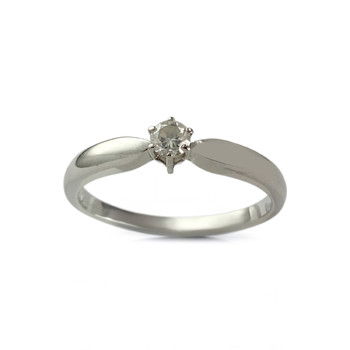 Solitaire d'occasion or 750 blanc diamant