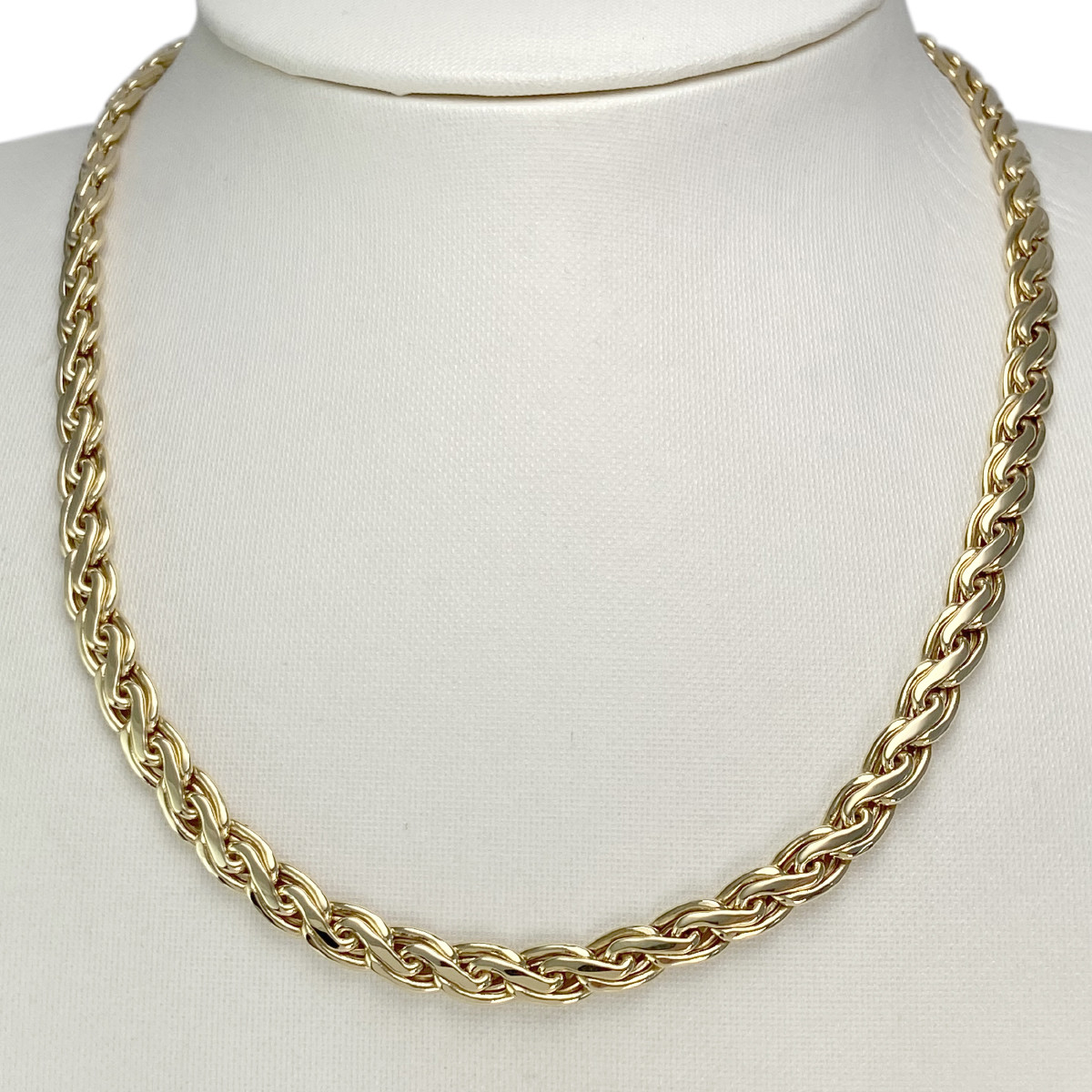 Chaîne d'occasion or 750 jaune maille festonnée 45,5 cm - vue 2