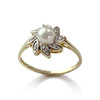 Bague d'occasion or 750 2 tons perle de culture diamants - vue V1