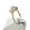 Bague d'occasion or 750 2 tons perle de culture diamants - vue V2