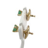 Boucles d'oreille clous d'occasion or 750 jaune émeraudes - vue V2