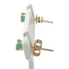 Boucles d'oreilles clous d'occasion or 750 jaune émeraudes - vue V2