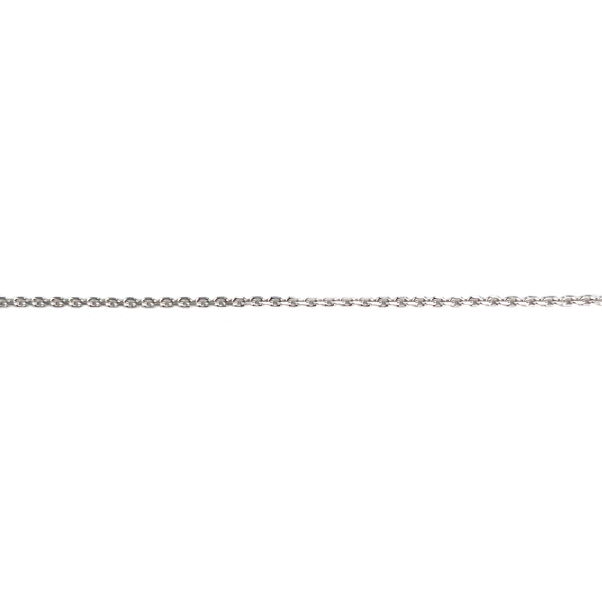 Collier d'occasion or 750 blanc maille forçat diamants 38 cm - vue 3