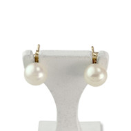 Boucles d'oreilles clous d'occasion or 750 jaune perles de culture