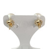 Boucles d'oreilles clous d'occasion or 750 jaune perles de culture - vue V3