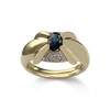 Bague d'occasion or 750 2 tons saphir diamants - vue V1