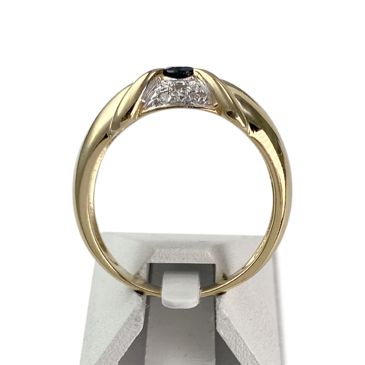 Bague d'occasion or 750 2 tons saphir diamants - vue 3