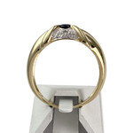 Bague d'occasion or 750 2 tons saphir diamants - vue 3