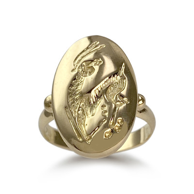 Tweedehands gouden ring 750 geel gazelle